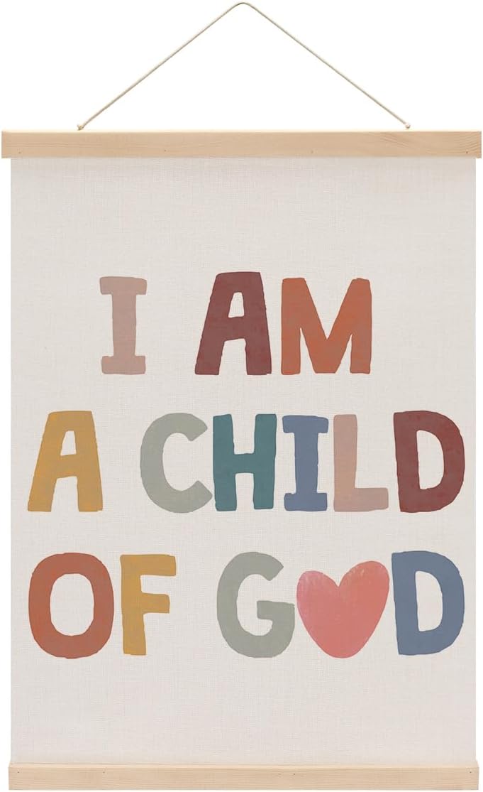 XFN Christian Decor Boho Poster Hanger, Jesus Religious Wall Decor, Christian Gifts Bible Verse Spiritual Gifts Wall Art Wall Hanging Banner Farmhouse Church Bedroom Playroom Living Room Decor - Image 1